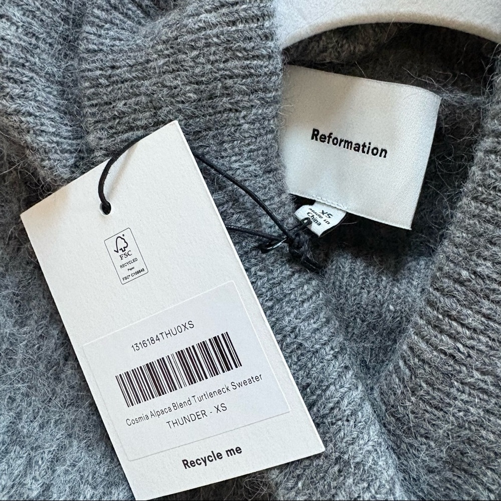 Reformation Cosmia Alpaca Blend Turtleneck Sweater NWT! - Picture 6 of 8